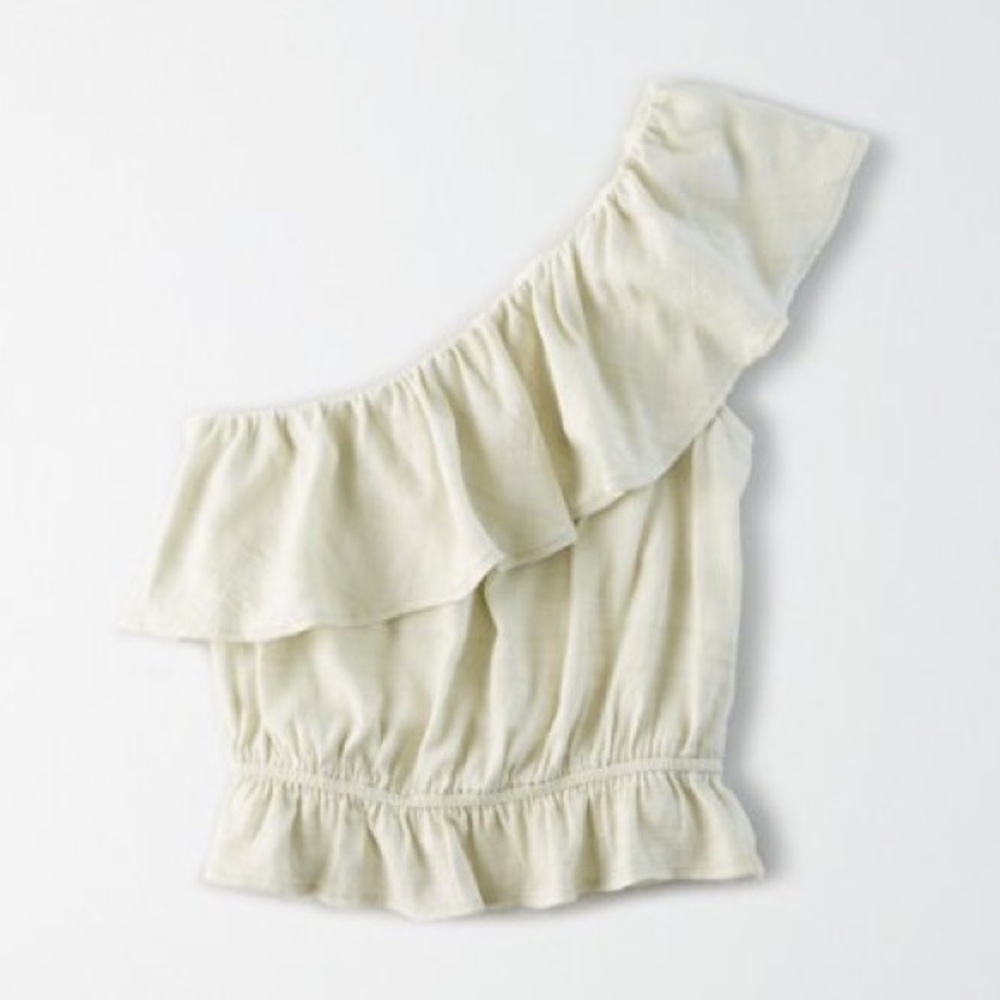 AE Ruffled One Shoulder Bubble Top